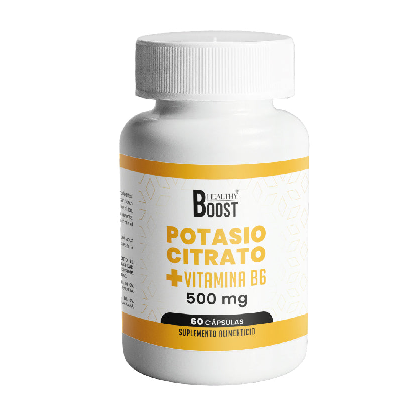 Citrato De Potasio 500 Mg + Vitamina B6  Con 60 Capsulas Healthy Boost