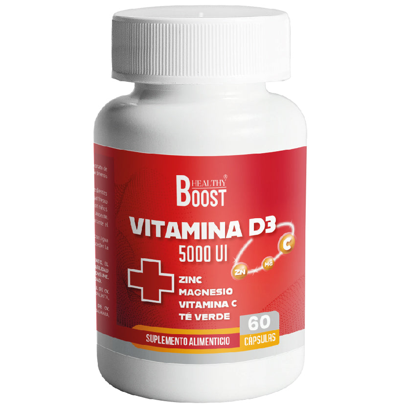 Vitamina D3 5000 + Zinc + Vitamina C + Te Verde Con 60 Capsulas Healthy Boost