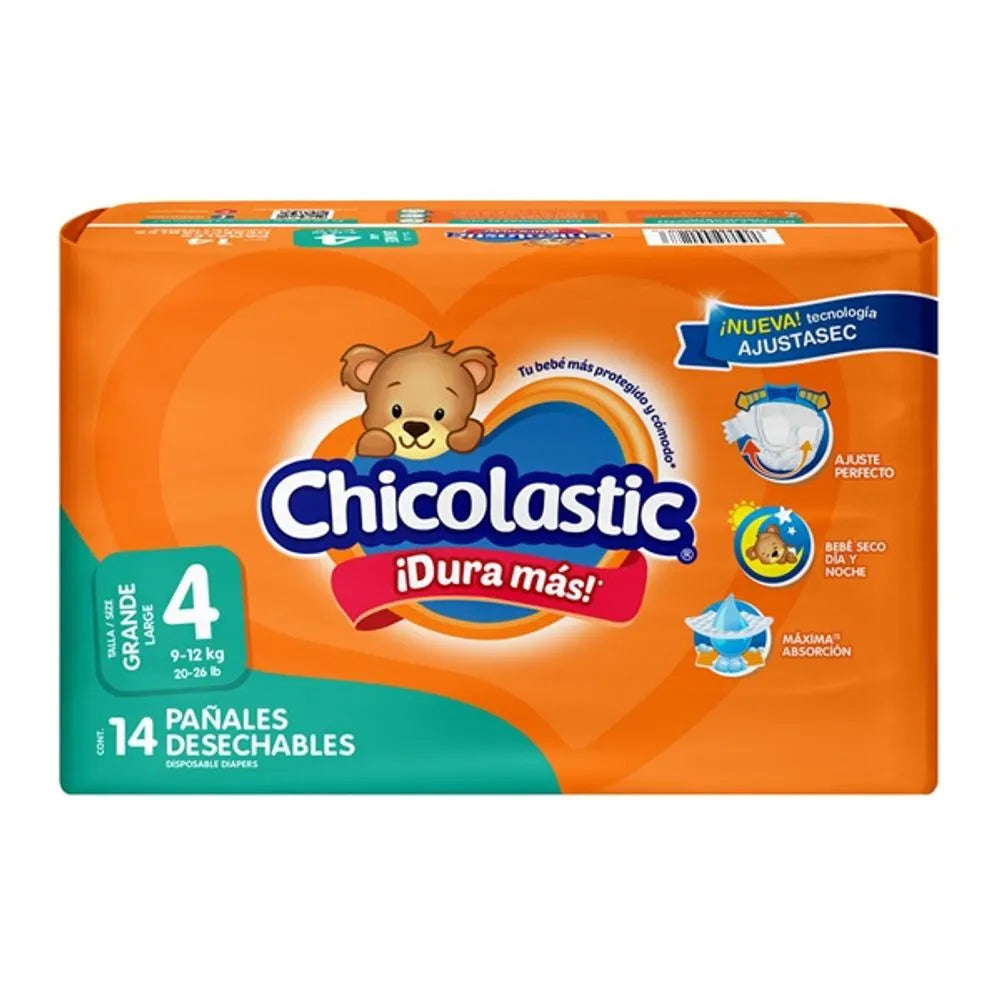 Pañal Chicolastic Con 14 Piezas Etapa 4 Grande
