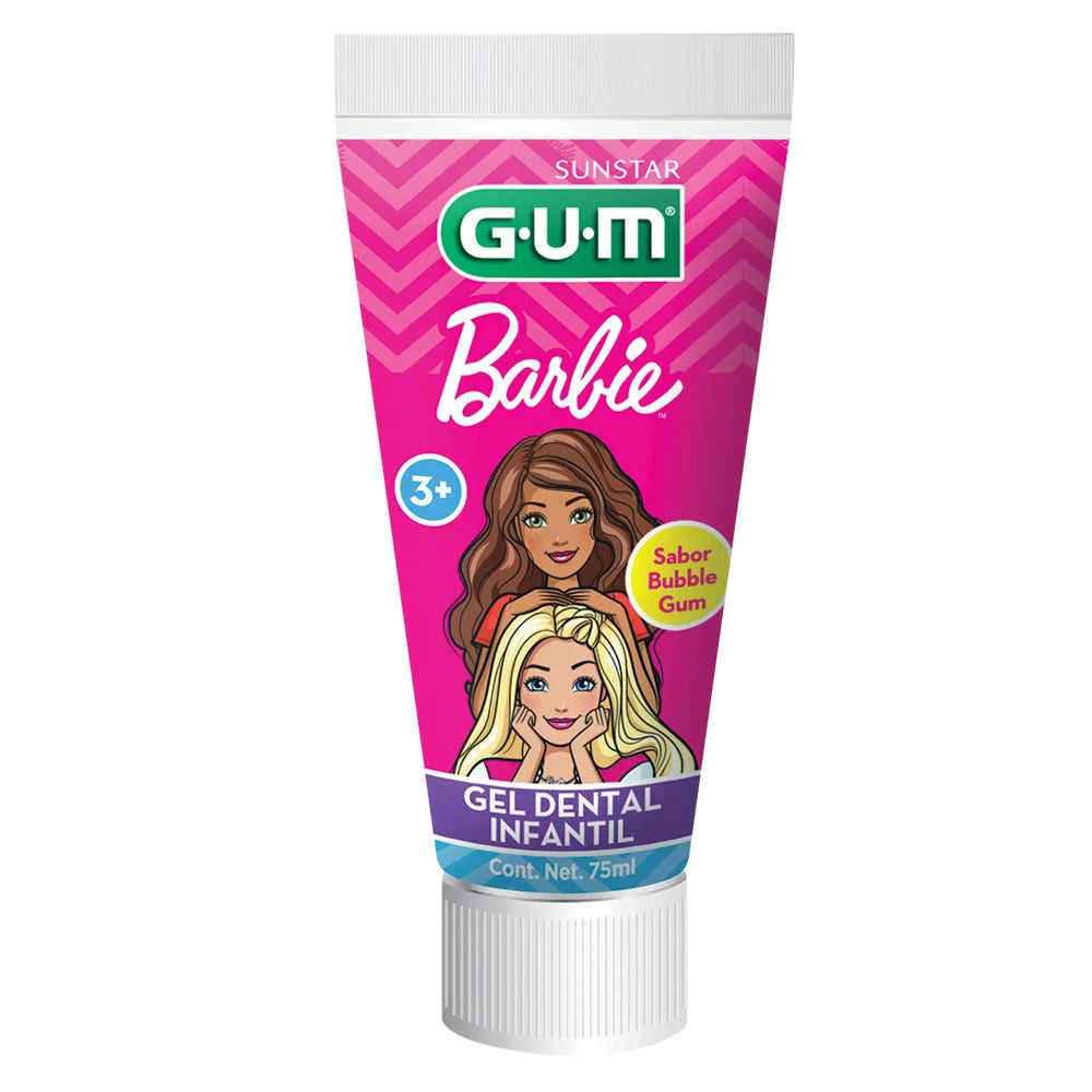 Gel Dental Gum Infantil Barbie Bubble 75 Ml
