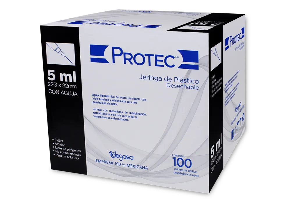 Jeringa Desechable 5Ml 22Gx32Mm 100 Piezas