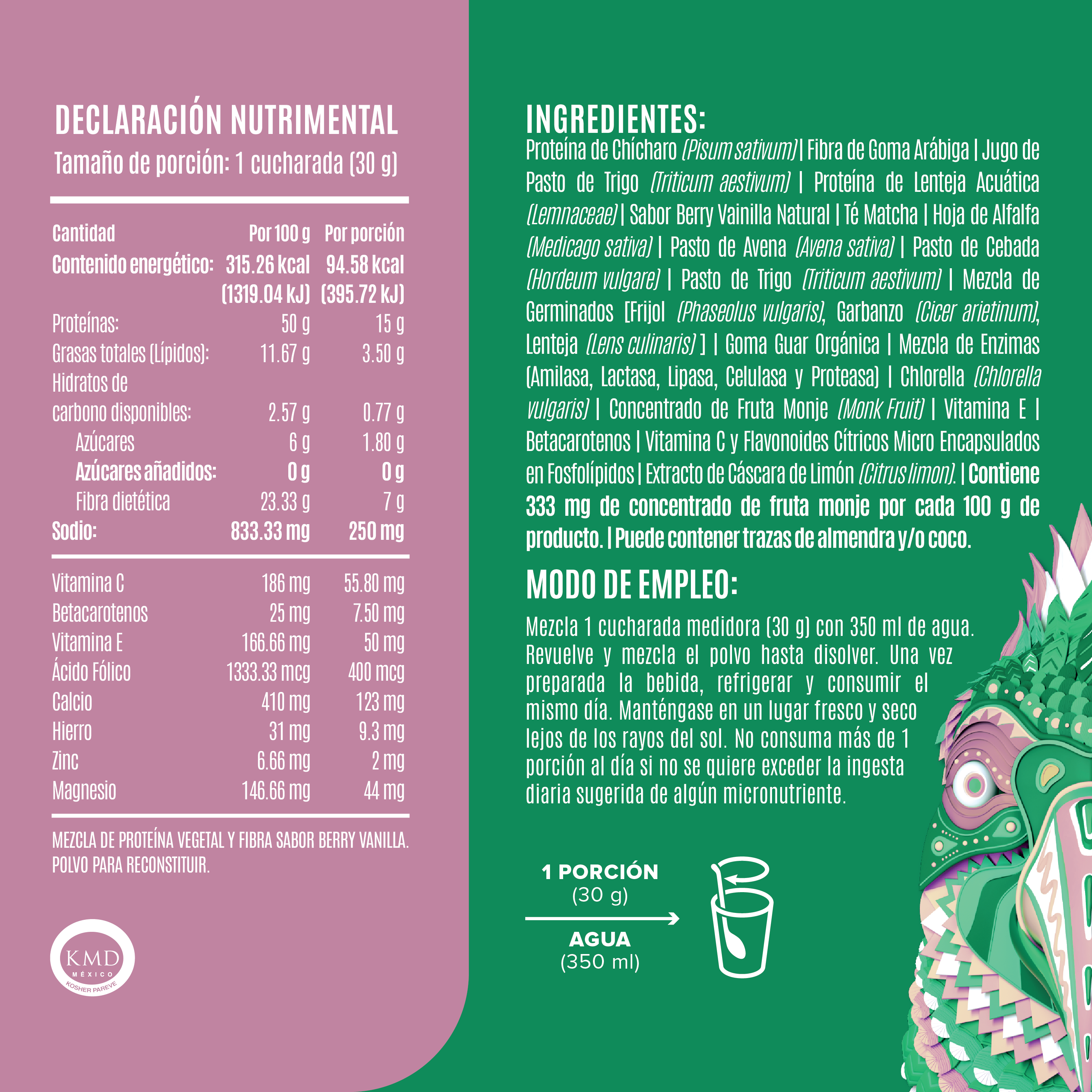 Parrot Proteina Berry Vainilla 210 G Birdman