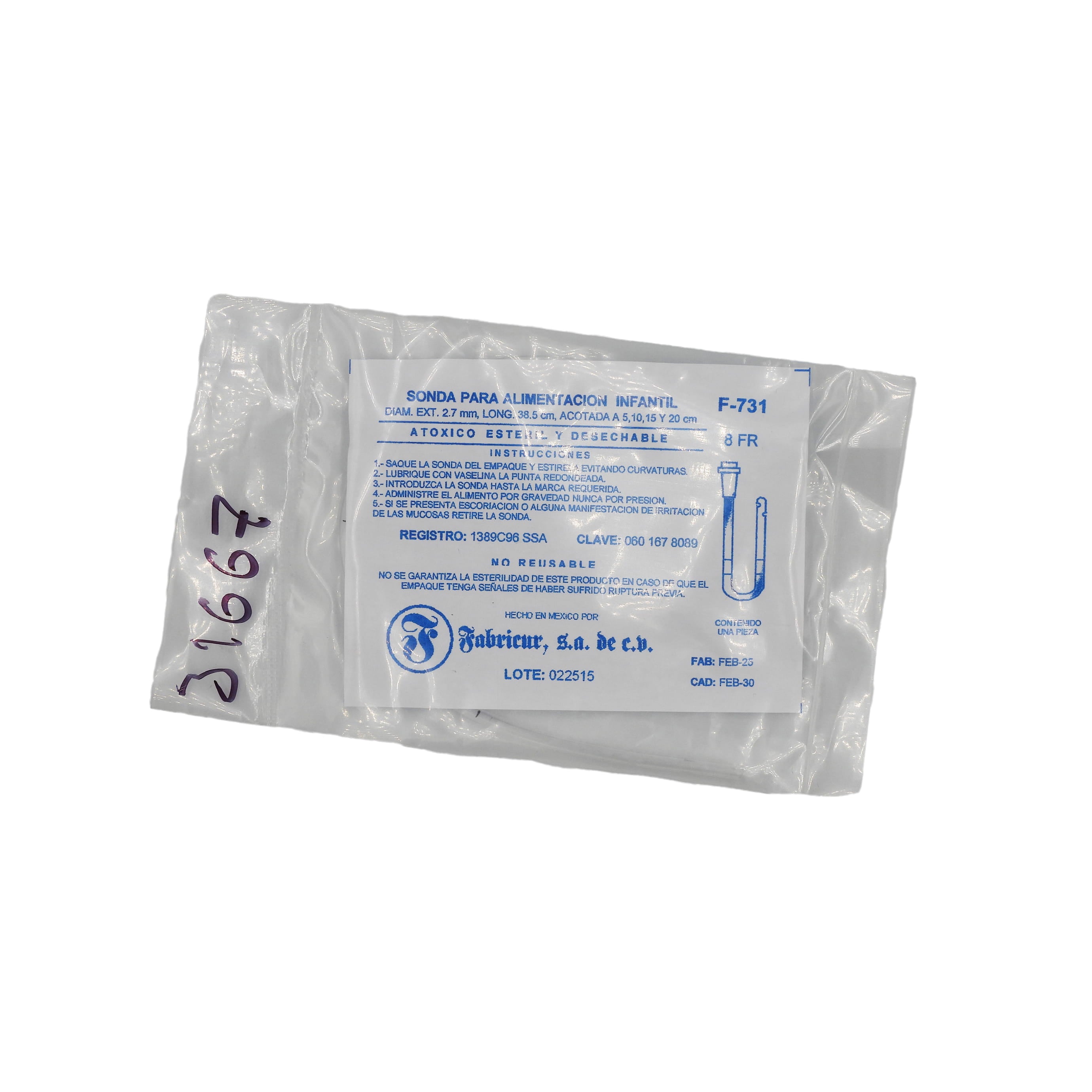 Sonda Alimentacion Infantil Fr8 F-731 Fabricure