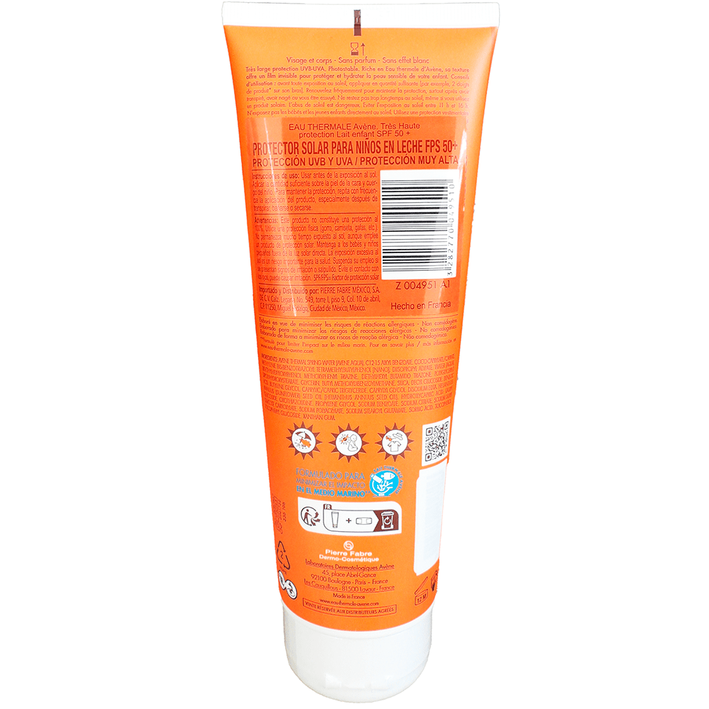 Bloqueador Avene Leche Nios Fps 50 250 Ml