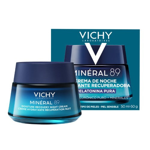 Crema Vichy Mineral 89 Noche Hidratante Recuperadora 50 Ml
