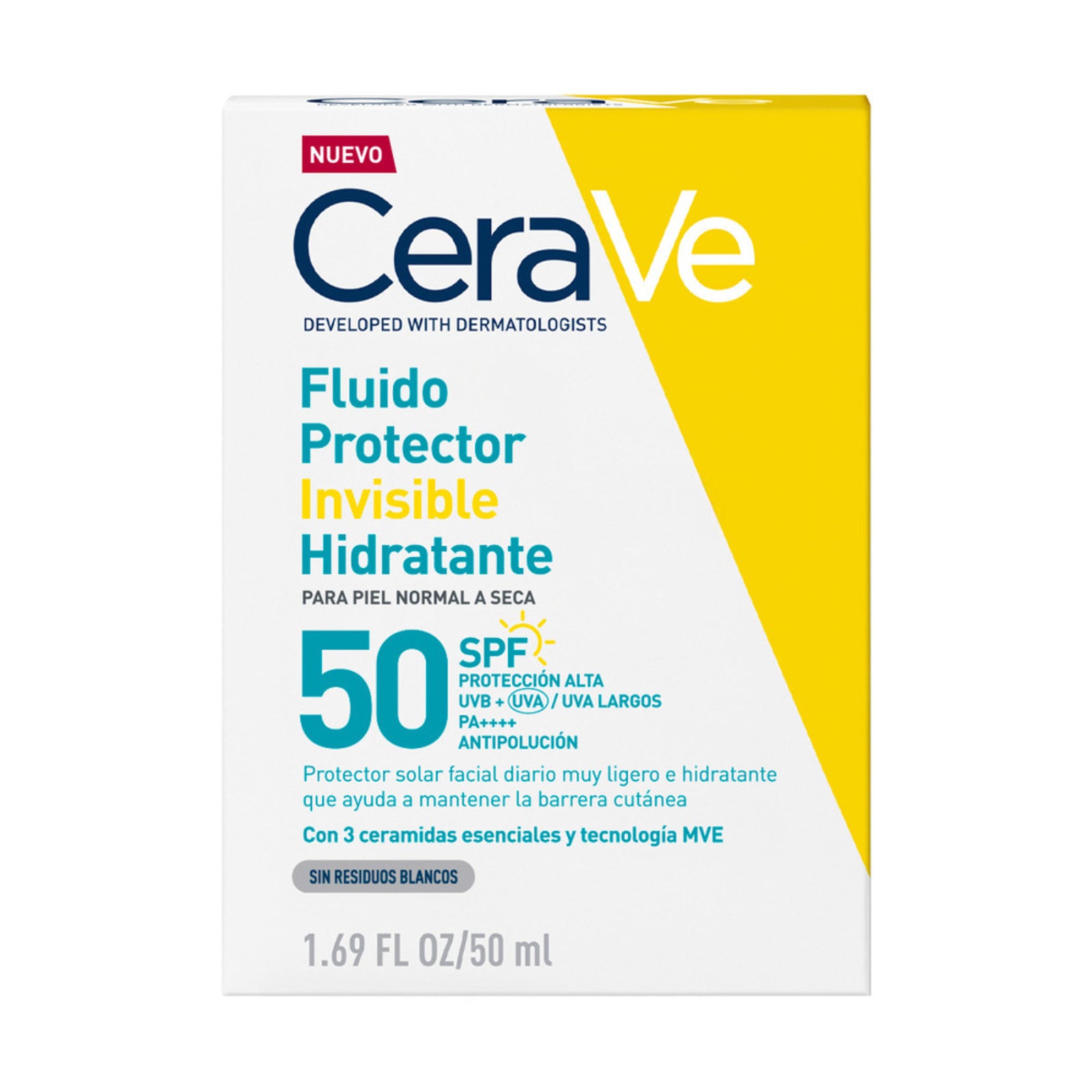 Fluido Protector Cerave Invisible Hidratante 50 Ml