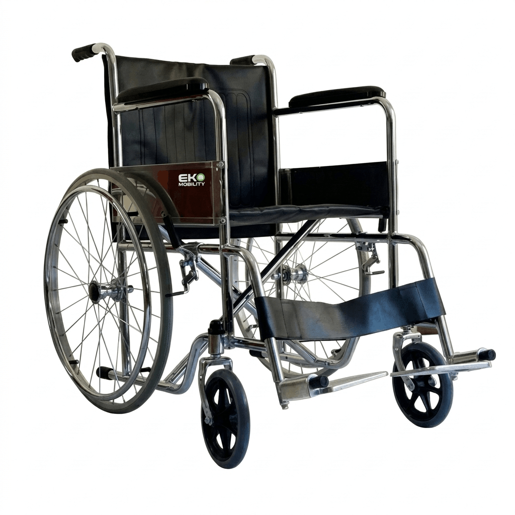 Wxc18Crffas Silla De Ruedas 18 Cromada Fija/Fija Aluminio Solida 8X1