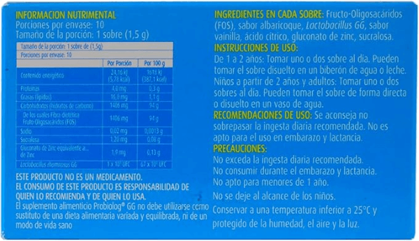 Probiolog Gg Suplemento Alimenticio 10 Sobres 1.5 G