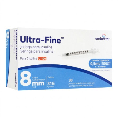 Jeringa Insulina Bd 0.5 Ml 31 G X 8 Mm Pieza