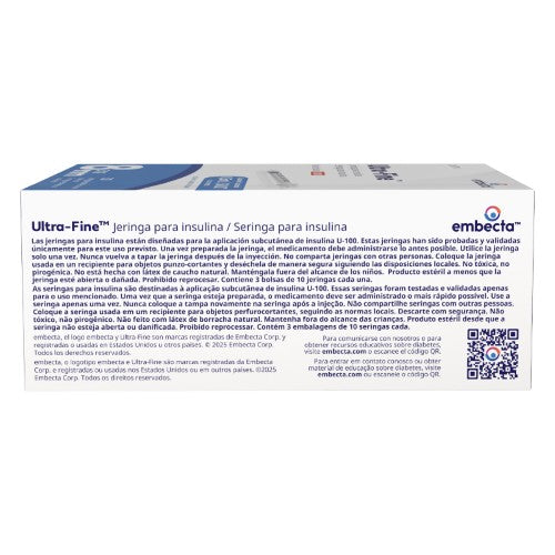 Jeringa Ultra Fine Insulina 0.5 Ml 31 G X 8 Mm Con 30