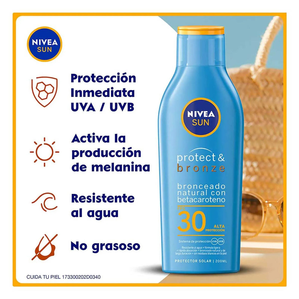Bloqueador Nivea Sun Fps30 200 Ml 2 En 1