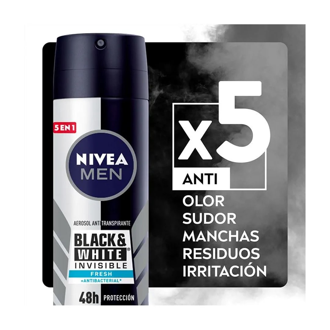 Desodorante Nivea Men Invisible  For Black Spray 150 Ml