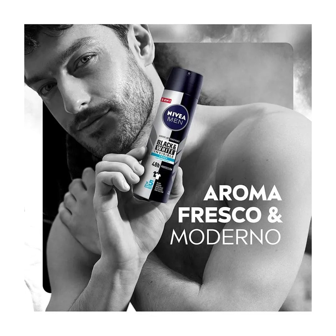 Desodorante Nivea Men Invisible  For Black Spray 150 Ml