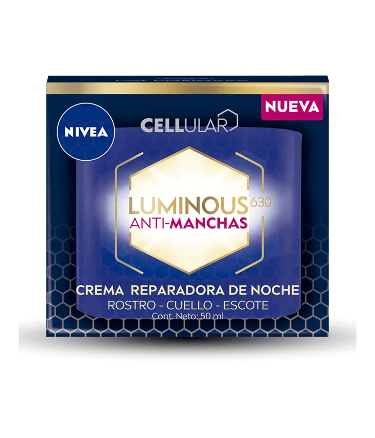 Crema Nivea Luminous 630 Anti Manchas Noche Reparadora Rostro Cuello Escote 50 Ml