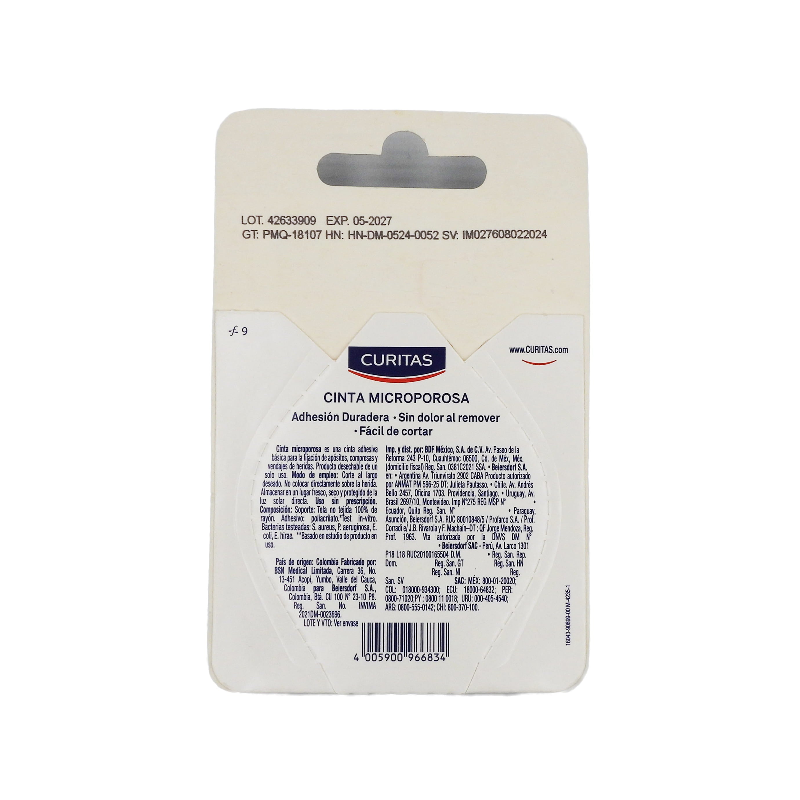 Cta Microp Curitas Piel 2.5 Cm X 4.5 M