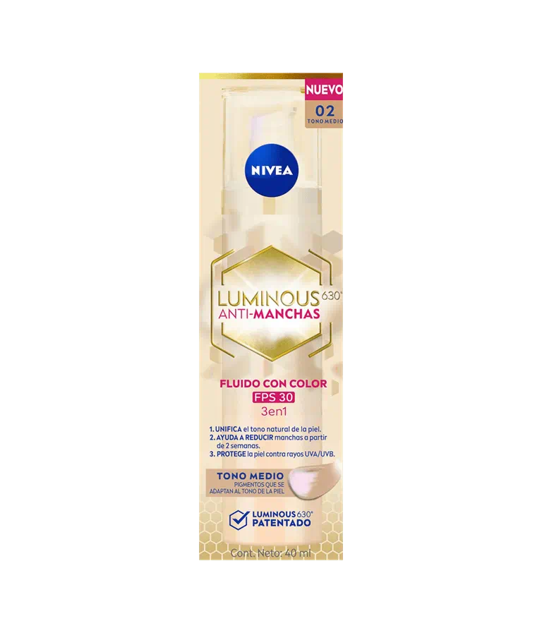 Fluido Nivea Luminous 630 Antimanchas Color Fps 3 En 1 40 Ml