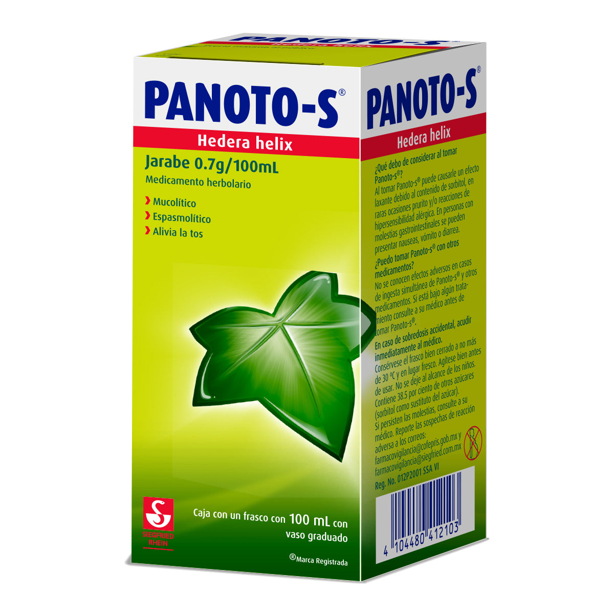 Panoto-S 100 Ml - Frasco Con Jarabe (Hedera Helix)