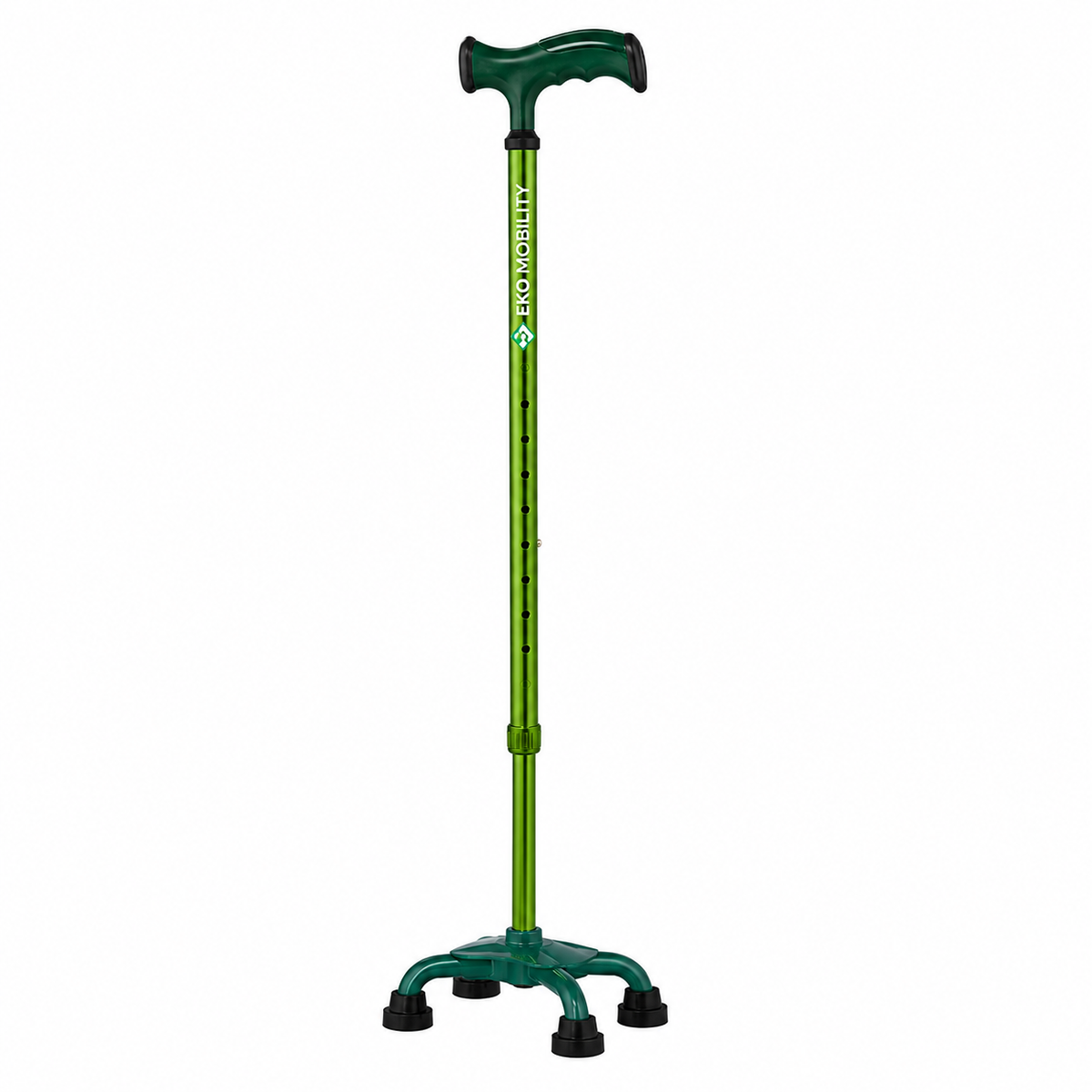 Eb040803J Baston 4 Apoyos Anodizado Verde Base Plastica