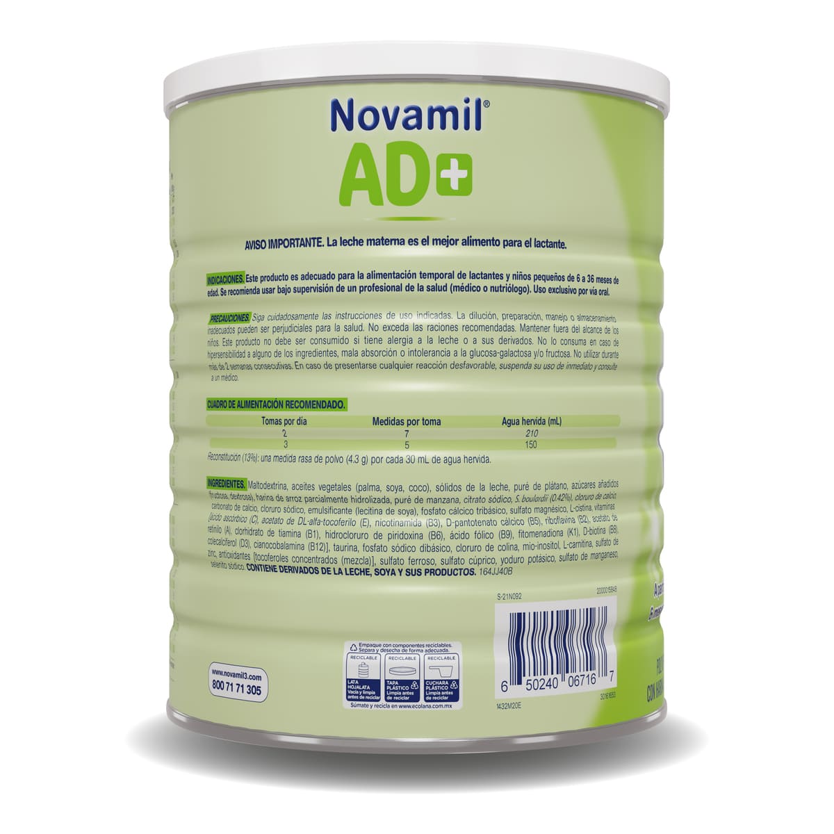 Novamil Ad+ Sin Lactosa Formula Lactea 600 G