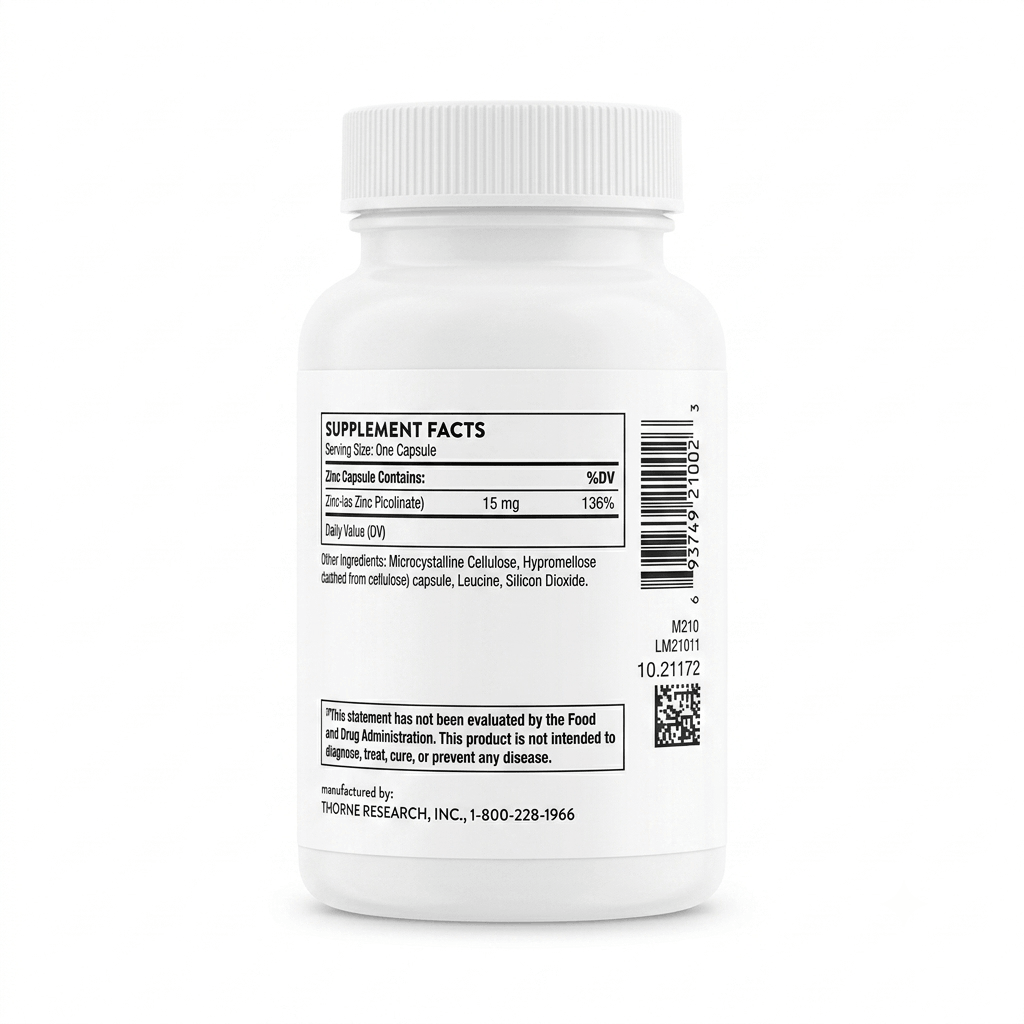 Thorne Picolinato De Zinc 15 Mg 60 Capsulas