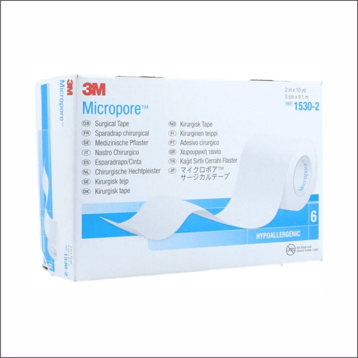 Micropore 5 Cm Color Blanco Caja Con 6