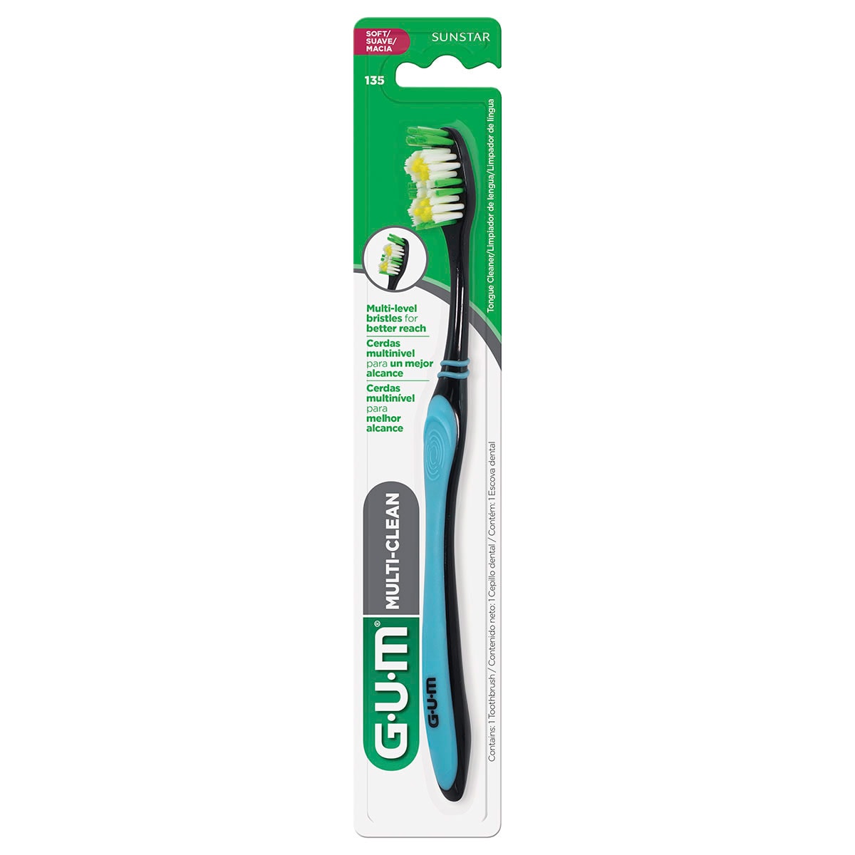 Cepillo Dental Gum Adulto Multi Clean Suave Sunstar