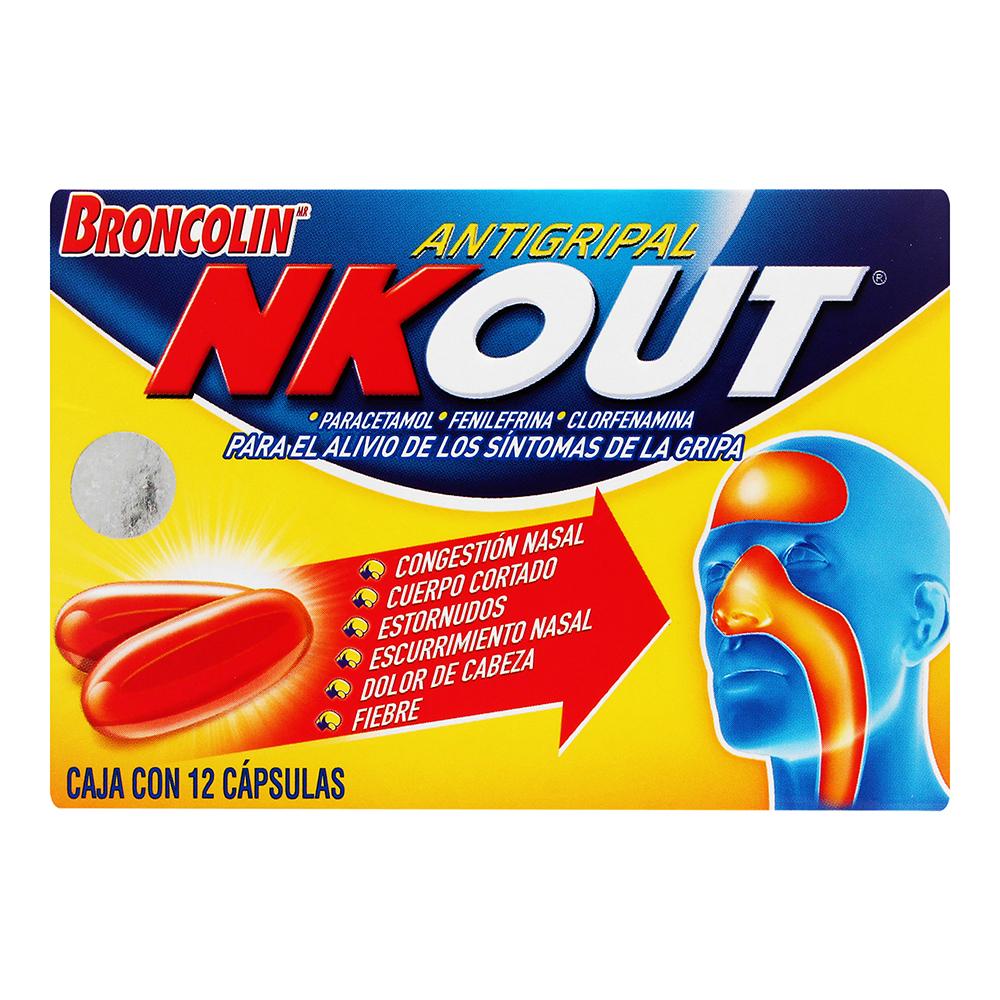 Broncolin Nkout Anti-Gripal Con 12 Capsulas