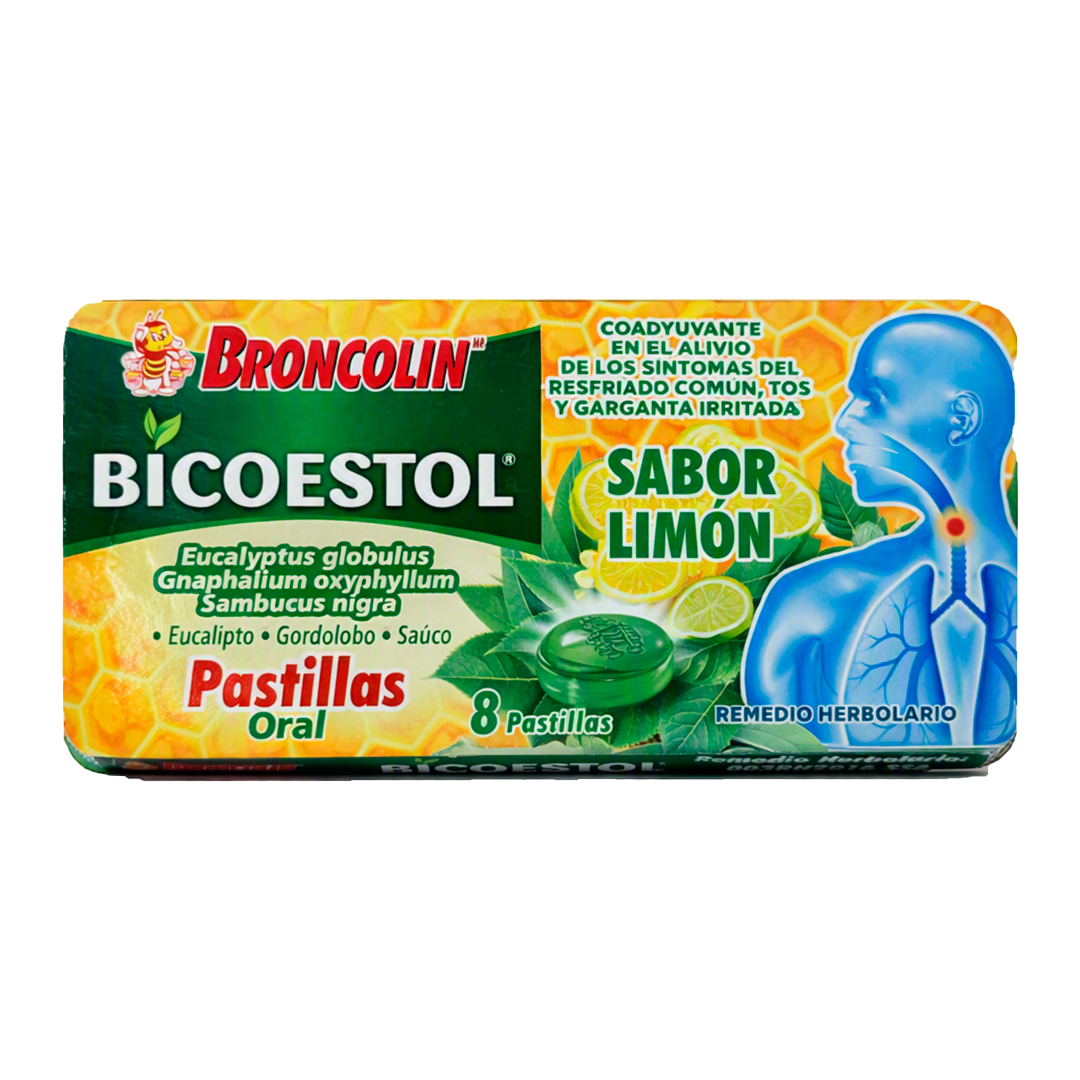 Broncolin Bicoestol Limon Con 8 Pastillas