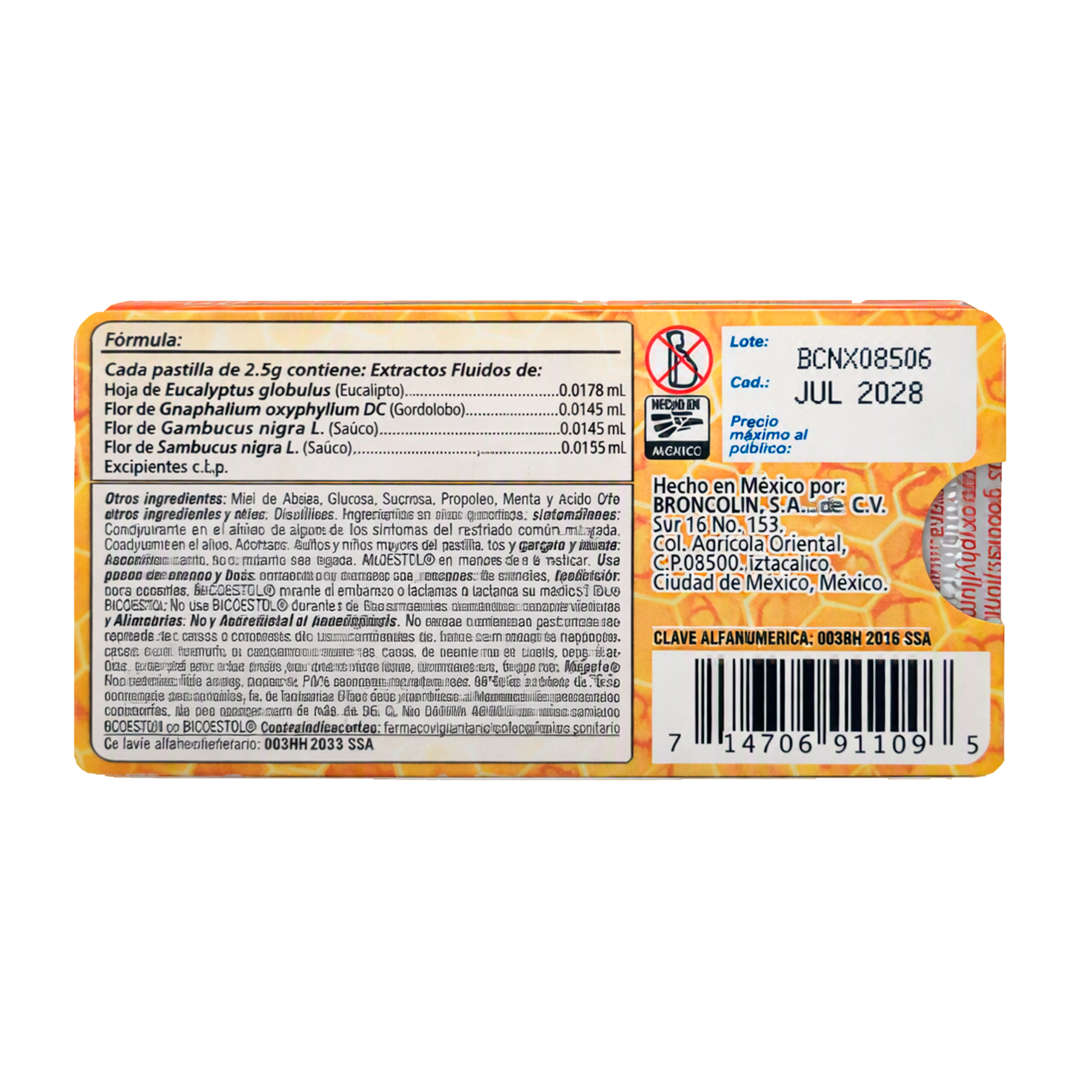 Broncolin Bicoestol Naranja Con 8 Pastillas