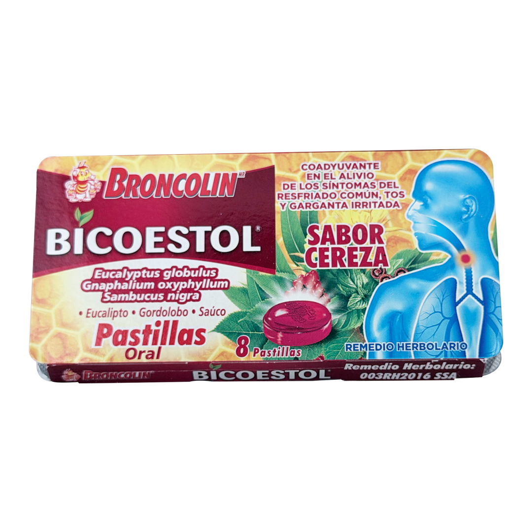 Broncolin Bicoestol Cereza Con 8 Pastillas