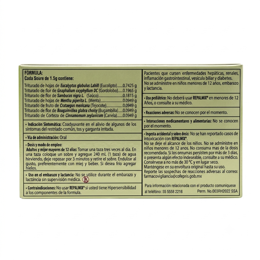 Repalmix Te Remedio Herbolario Dia/Noche 1.5 G Con 25 Sobres