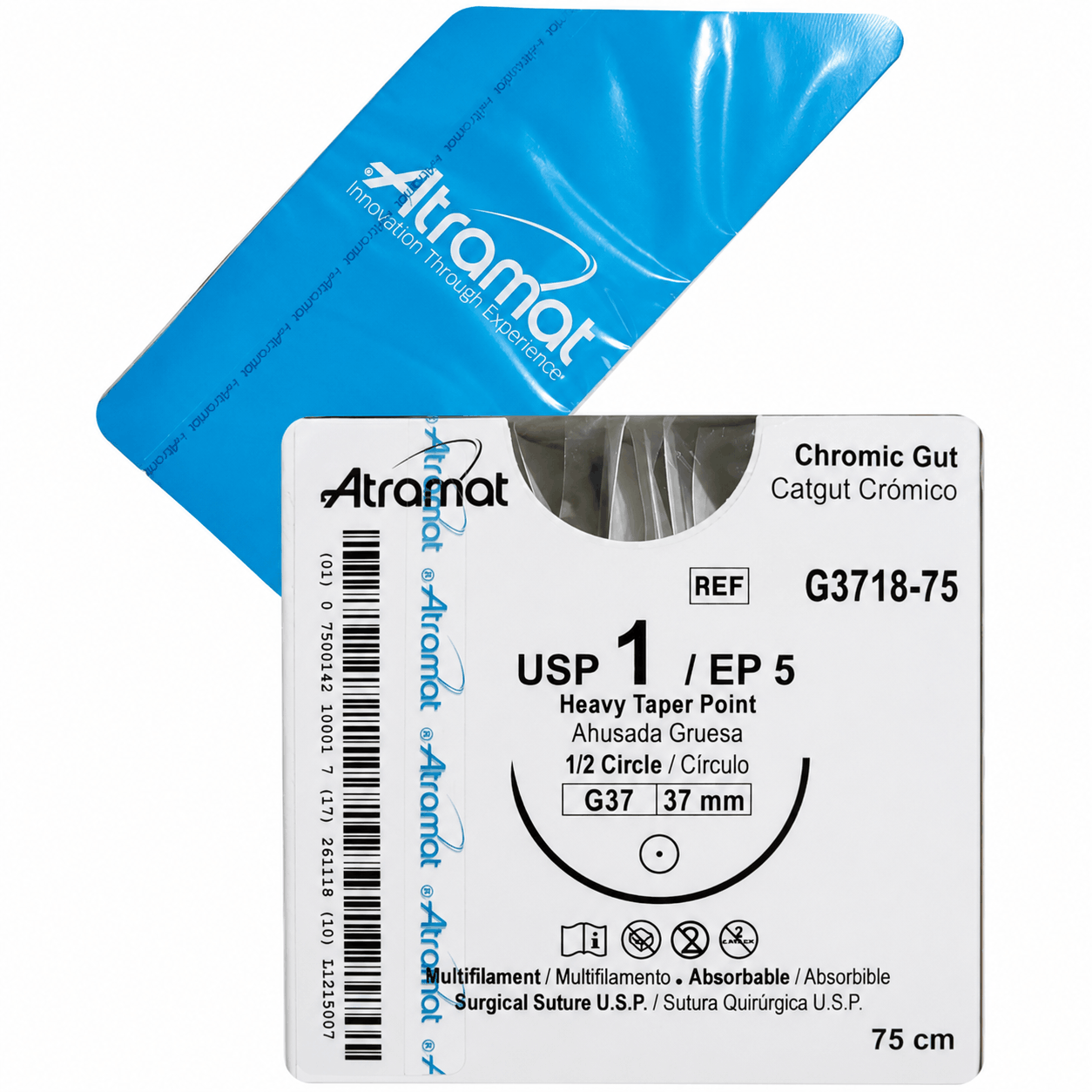 Catgut Cromico 1 T10 1/2 37 Mm 371875 Atramat