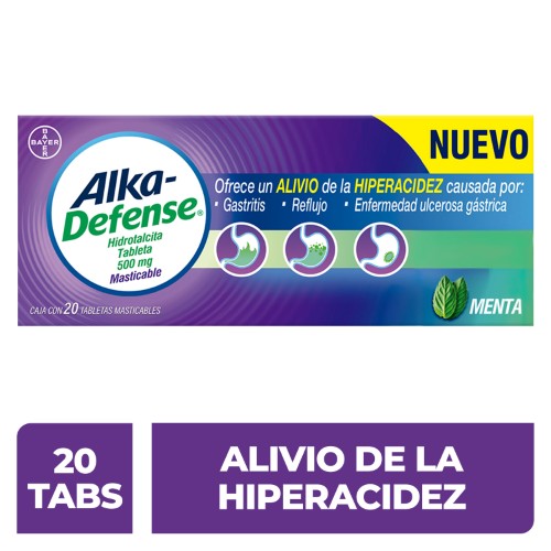 Alka-Defense Menta Con 20 Tabletas Masticables