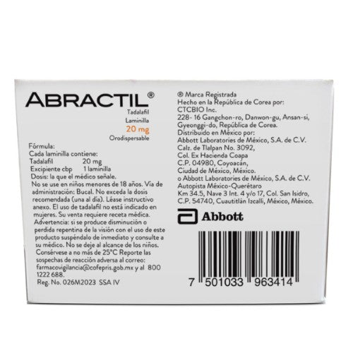 Abractil 20 Mg Con Una Laminilla Orodispersable