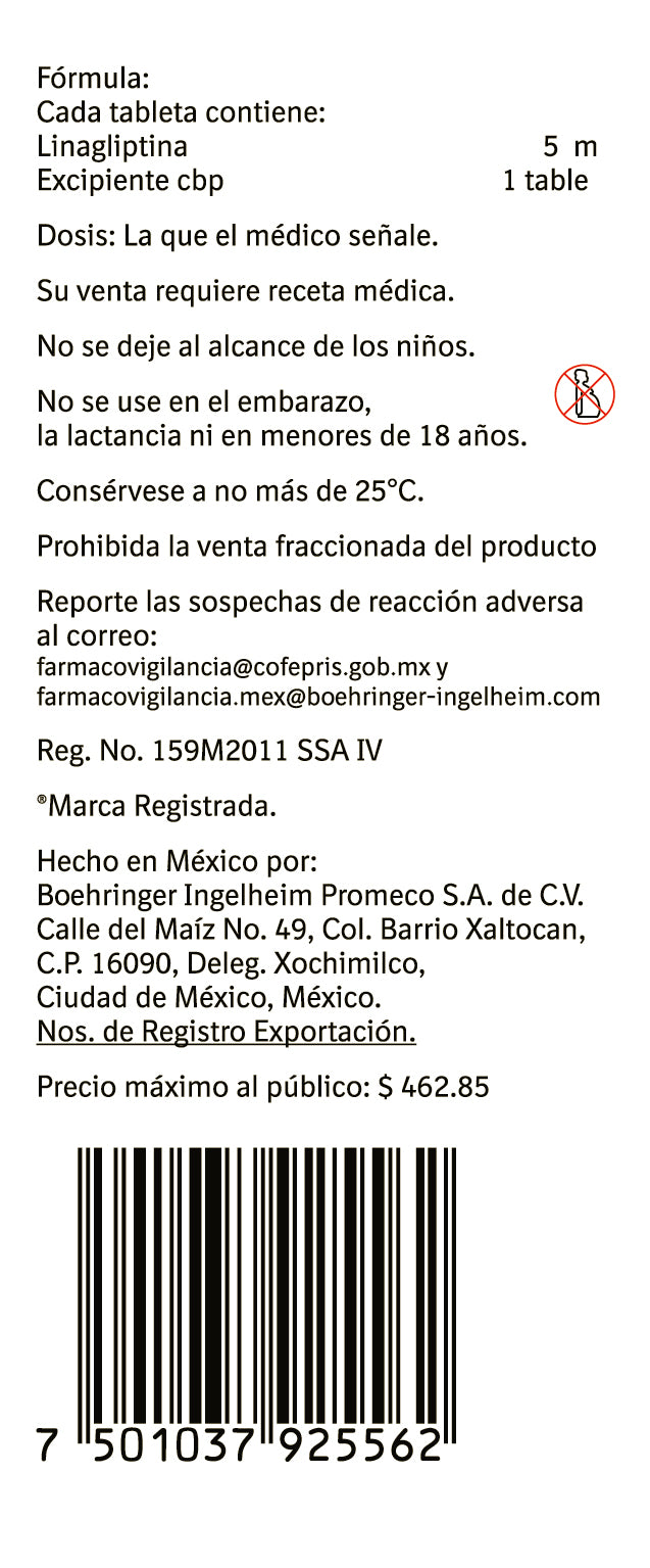 Trayenta 5 Mg Tabletas 10