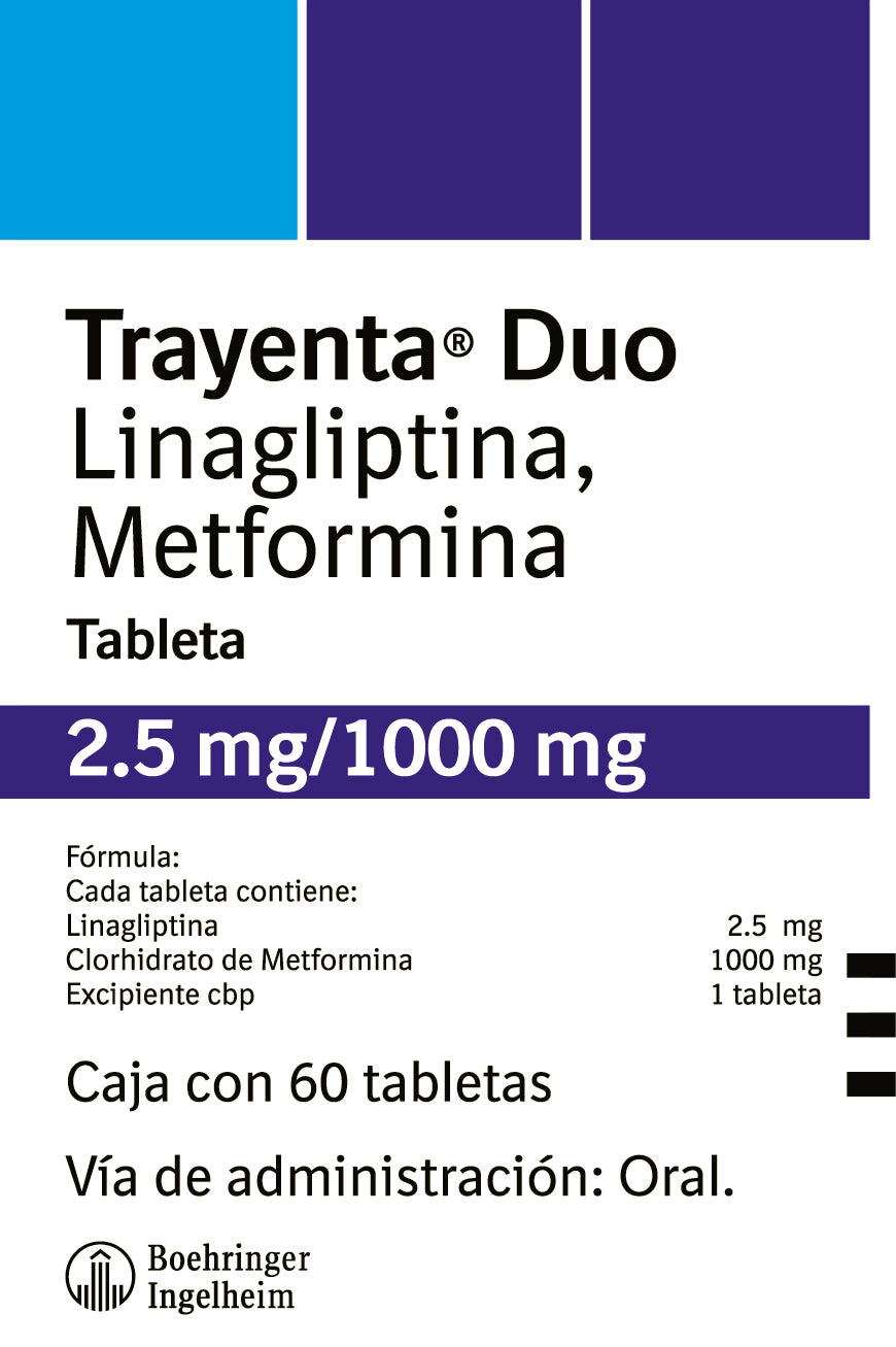 Trayenta Duo 2.5 1000 Mg Con 60 Tabletas