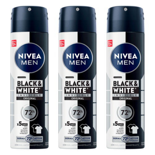 Desodorante Nivea Men B&W Original 150 Ml Spray 3 Pack