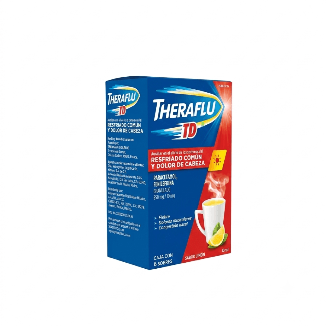 Theraflu Exrojo 10 Mg 6 Sobres