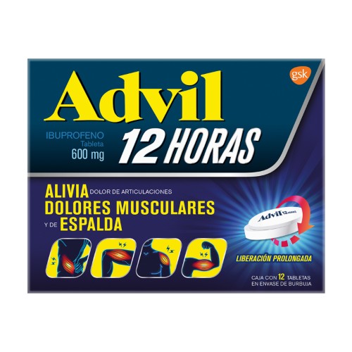 Advil 12Horas 600 Mg Con 12 Tabletas