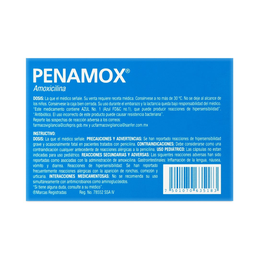 Penamox 500 Mg Con 12 Capsulas