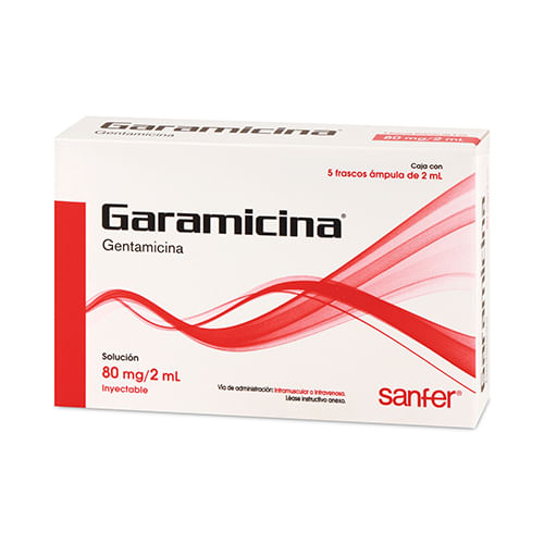 Garamicina 80 Mg Con 5 Frascos Ampula De 2 Ml