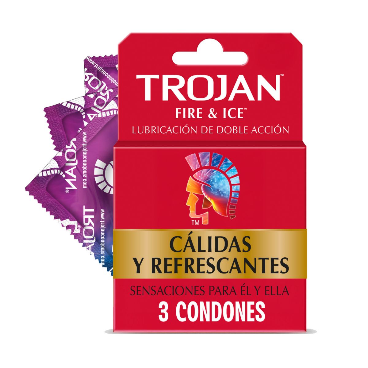 Preservativo Trojan Fire & Ice Con 3 Piezas