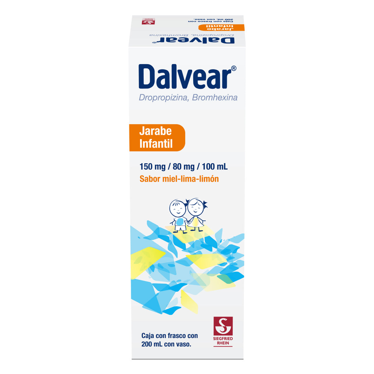 Dalvear Infantil 150 Mg / 80 Mg - Jarabe Sabor Miel Y Lima Limón 200 Ml (Dropropizina Y Bromhexina)