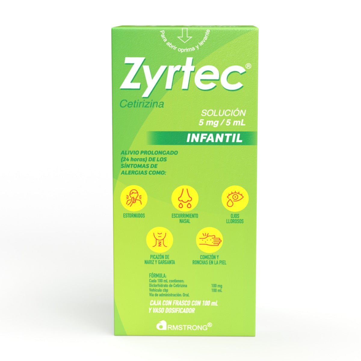 Zyrtec 5 Mg Infantil Solucion 100 Ml Con Dosificador