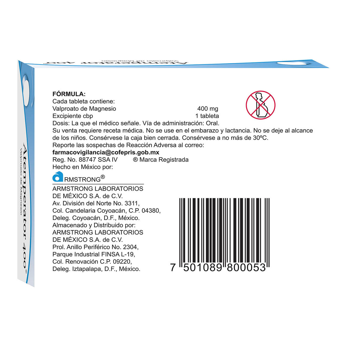 Atemperator 400 Mg Con 20 Grageas