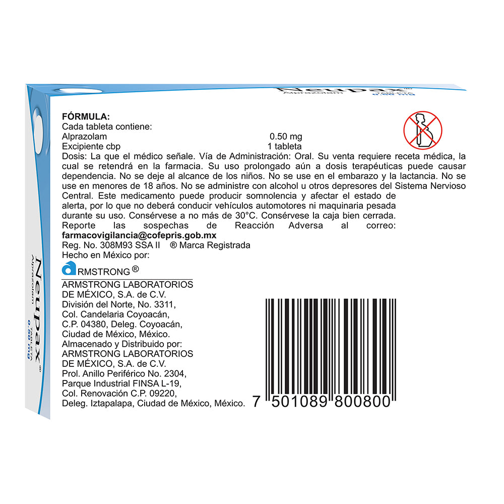 Neupax 0.5 Mg Con 30 Tabletas