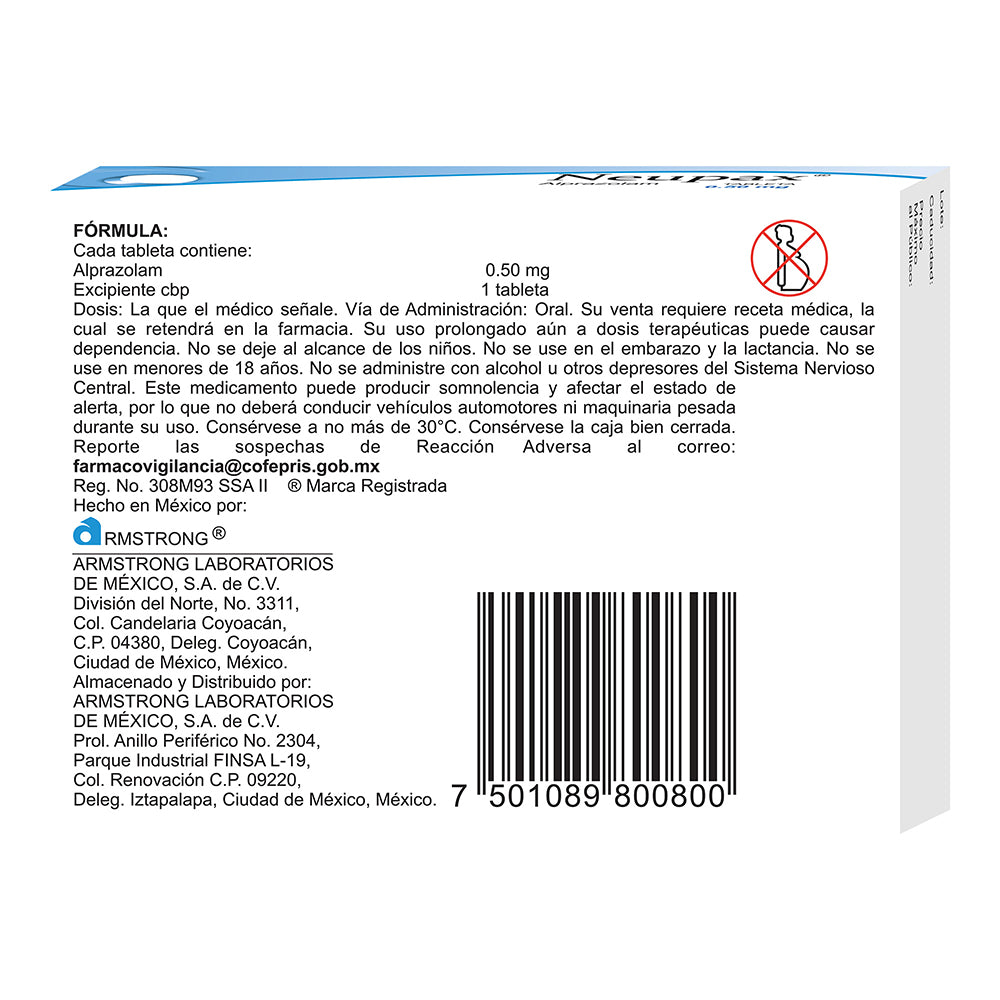 Neupax 0.5 Mg Con 30 Tabletas