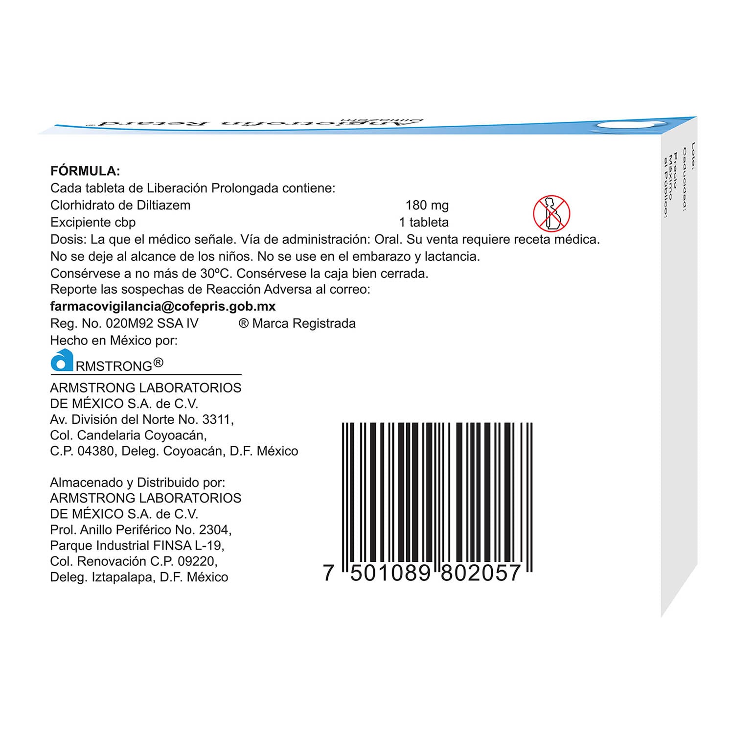 Angiotrofin-Retard 180 Mg Con 10 Tabletas