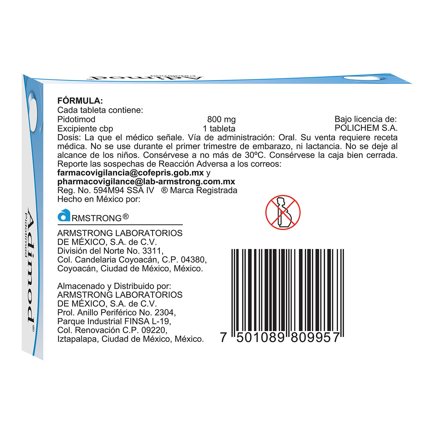 Adimod 800 Mg Caja Con 20 Tabletas