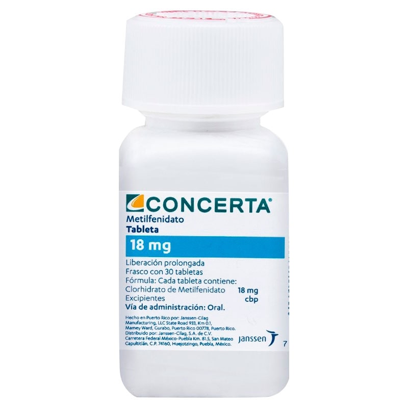 Concerta 18 Mg Con 30 Tabletas